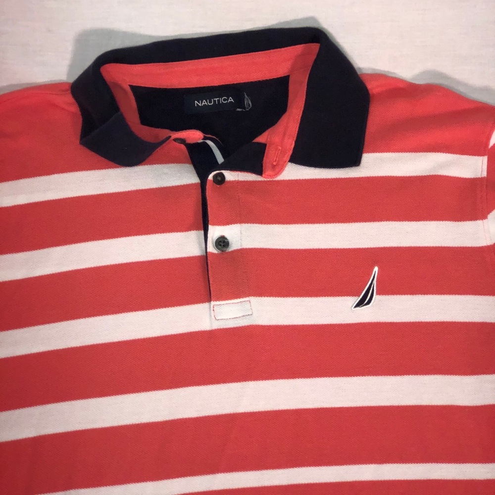 Men’s Nautica Striped Polo Shirt Size XL - Picture 2 of 4